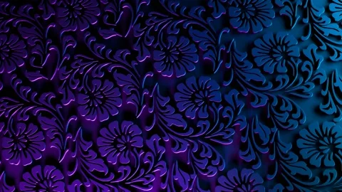 Beautiful purple background with flower shape. Ornamental fabric. Floral pattern Stock Footage 201114791