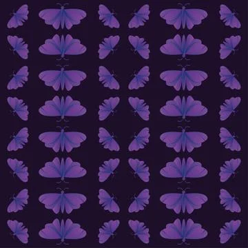 Beautiful purple butterfly pattern vector, suitable for design, illustration  Illustrazione stock