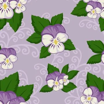 Beautiful purple pansy pattern design great lovely textile pattern Stock Illustration