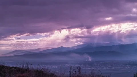 Beautiful purple sky Stock Footage 316550208