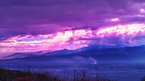 Beautiful purple sky Stock Footage 316550309
