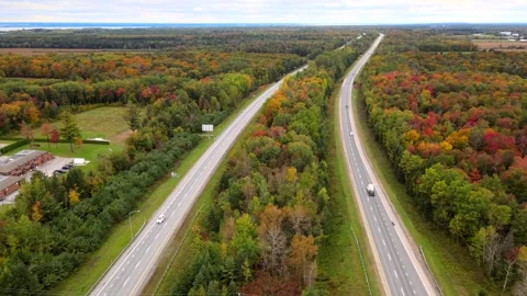 Beautiful Quebec at its peak in fall foliage Video stock 245794351