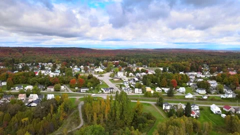 Beautiful Quebec at its peak in fall foliage Stock Footage 245794807