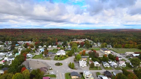 Beautiful Quebec at its peak in fall foliage Stock Footage 245794914