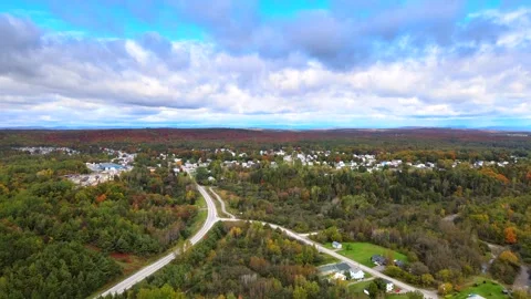 Beautiful Quebec at its peak in fall foliage Stock Footage 245795168