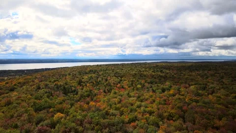 Beautiful Quebec at its peak in fall foliage Stock Footage 245795268