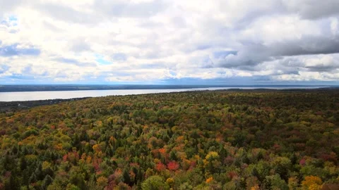 Beautiful Quebec at its peak in fall foliage Stock Footage 245795277