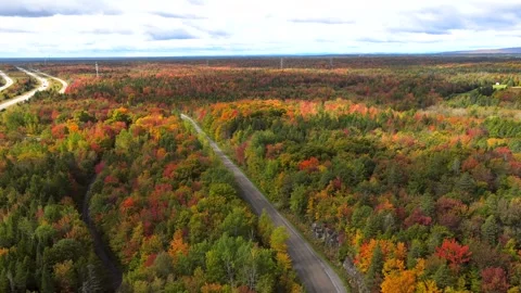 Beautiful Quebec at its peak in fall foliage Stock Footage 245795348