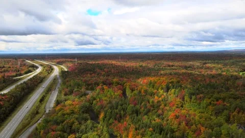 Beautiful Quebec at its peak in fall foliage Stock Footage 245795439