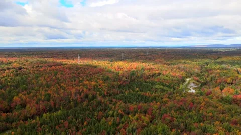 Beautiful Quebec at its peak in fall foliage Stock Footage 245795448