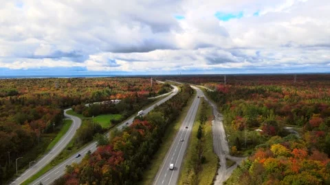 Beautiful Quebec at its peak in fall foliage Stock Footage 245795519