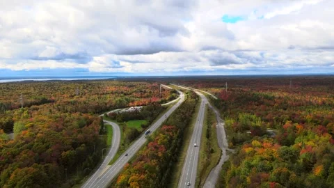 Beautiful Quebec at its peak in fall foliage Stock Footage 245795542