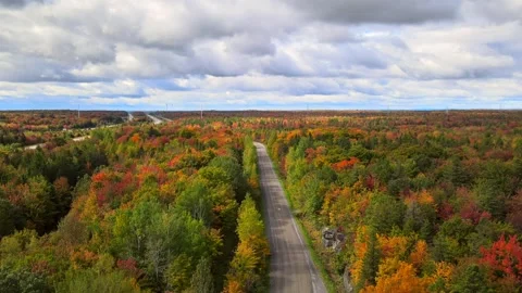 Beautiful Quebec at its peak in fall foliage Stock Footage 245795705