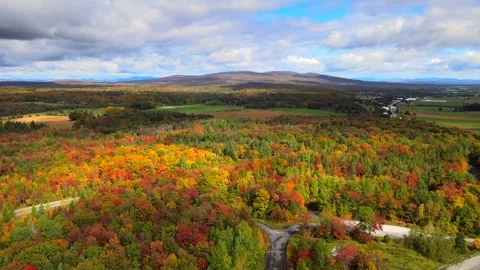 Beautiful Quebec at its peak in fall foliage Stock Footage 245795818