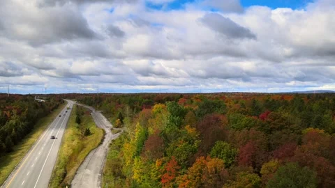 Beautiful Quebec at its peak in fall foliage Stock Footage 245795893