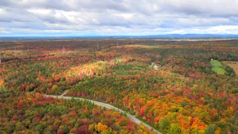 Beautiful Quebec at its peak in fall foliage Stock Footage 245795913