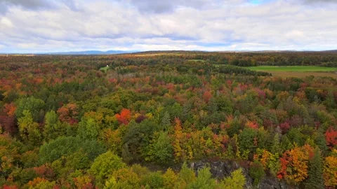 Beautiful Quebec at its peak in fall foliage Stock Footage 245796720