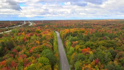 Beautiful Quebec at its peak in fall foliage Stock Footage 245796935