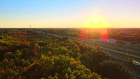 Beautiful Quebec at its peak in fall foliage Stock Footage 245797060