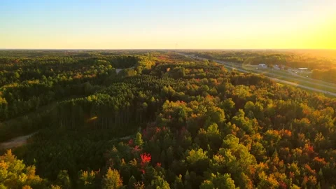 Beautiful Quebec at its peak in fall foliage Stock Footage 245797284