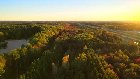 Beautiful Quebec at its peak in fall foliage Stock Footage 245797412