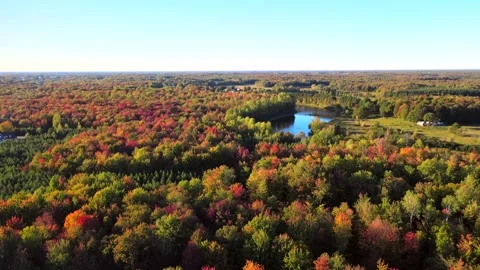 Beautiful Quebec at its peak in fall foliage Stock Footage 245797549