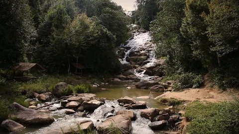 Beautiful quiet river streaming in Laos Stock Footage 104121155
