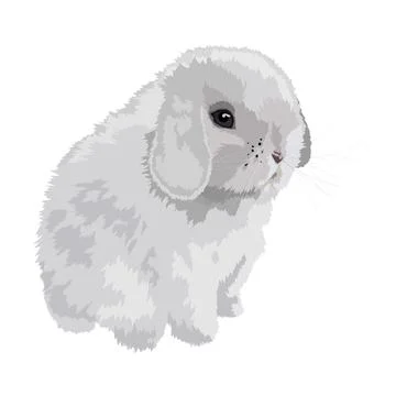 Beautiful rabbit realistic icon vector wild animal. Stock Illustration