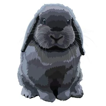 Beautiful rabbit realistic icon vector wild animal. Stock Illustration