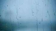 Beautiful Rain Drops Running Down A Window Pane. Hd 1080. Stock Footage