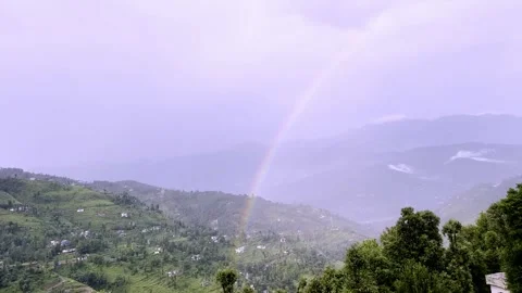 Beautiful Rainbow After Rain Stock Footage 339777821