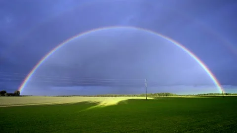 Beautiful rainbow after the storm. Stock Footage 229845121