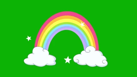 Beautiful Rainbow Animation on Green Screen – Colorful Nature Motion Stock Footage 314919375