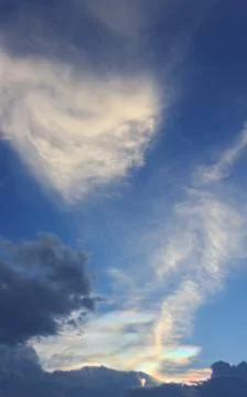 Beautiful rainbow clouds on the sky. Stock Photos
