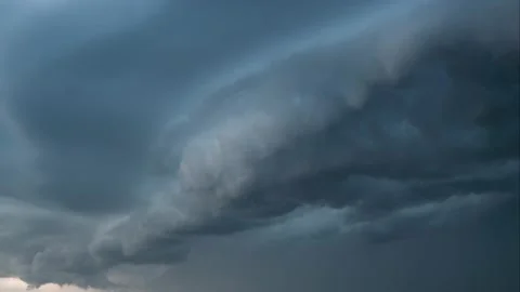 Beautiful rainy dark Storm clouds before thunderstorm TimeLapse in Tropical s Stock Footage