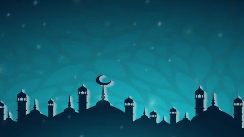 Beautiful Ramadan Backgrounds with crescent blue and mosque Islamic Lanterns 動画素材 334660862