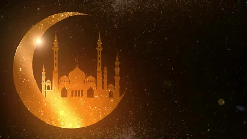 Beautiful Ramadan Backgrounds with crescent moon and mosque Islamic Lanterns 動画素材 334660837