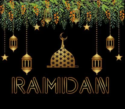Beautiful Ramadan Kareem Vector Background Illustration Stock Illustration