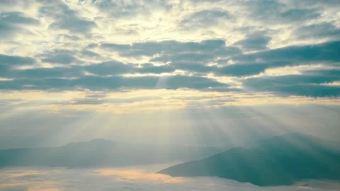 Beautiful rays of the sun through the clouds Stock Footage 144243794