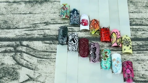 Beautiful ready manicure design Stock Footage 85456516