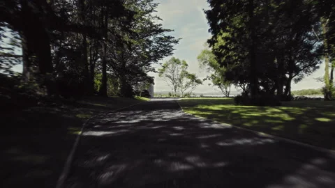 Beautiful real estate tiny white house with glass fassade and car at a Video stock 221761010