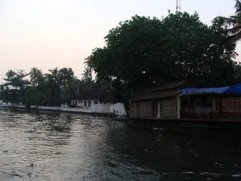 Beautiful reaver view with tree &amp; leaving aria Stock Photos