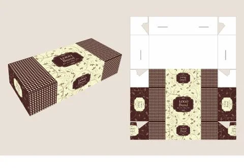 Beautiful Rectangle Cake Box Stock Illustration