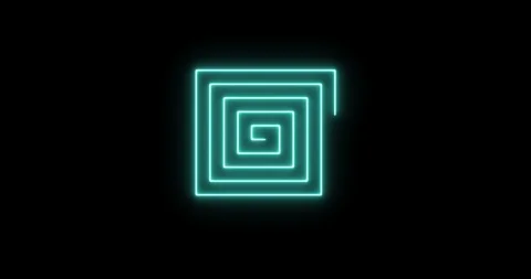 Beautiful rectangle neon spiral Stock Footage 122778299