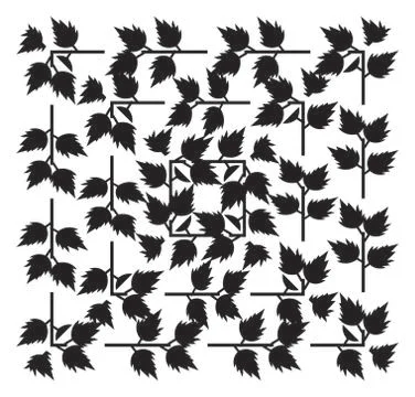 Beautiful rectangular shaped leaf texture pattern on white background Stock Illustration