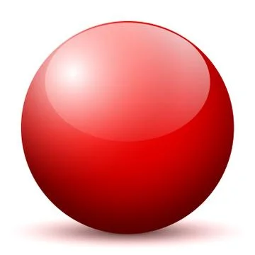 Beautiful Red 3D Vector Sphere with Smooth Shadow Stock Illustration