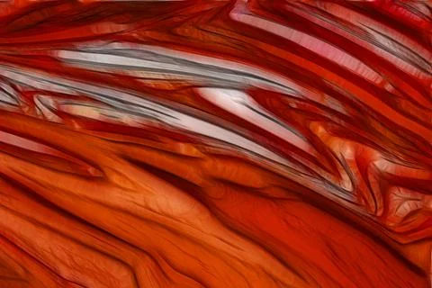 A beautiful, red abstraction with current flows. Red-hot lava. Stock Illustration