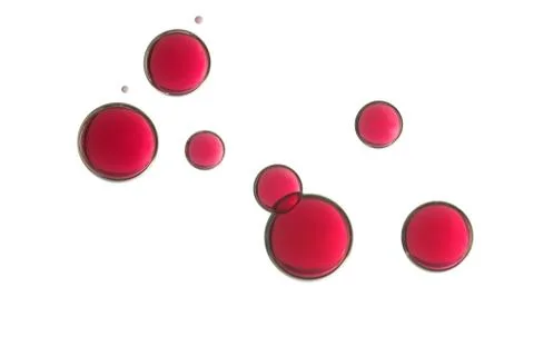 Beautiful red air bubbles soars over a white background Stock Photos