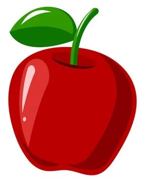 Beautiful red apple, illustration, vector on white background. Beautiful r... 스톡 사진
