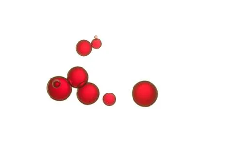 Beautiful red bubbles soars over a white background, Stock Photos